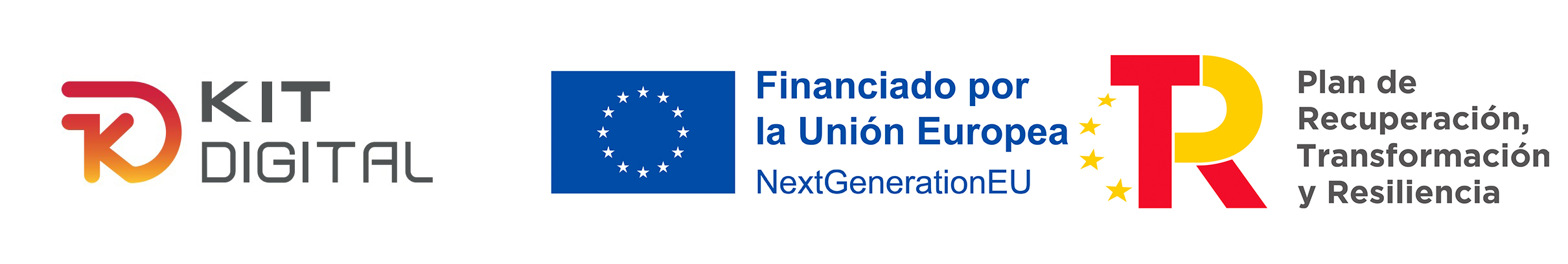 TODOS Logotipos institucionales: Kit Digital, Gobierno de España, Unión Europea NextGenerationEU, Red.es y Cámara de Comercio